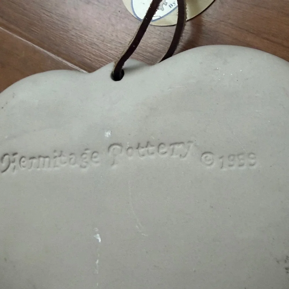 Hermitage Pottery Stoneware Hearts Cookie Mold Vintage 1998 Decor Tray